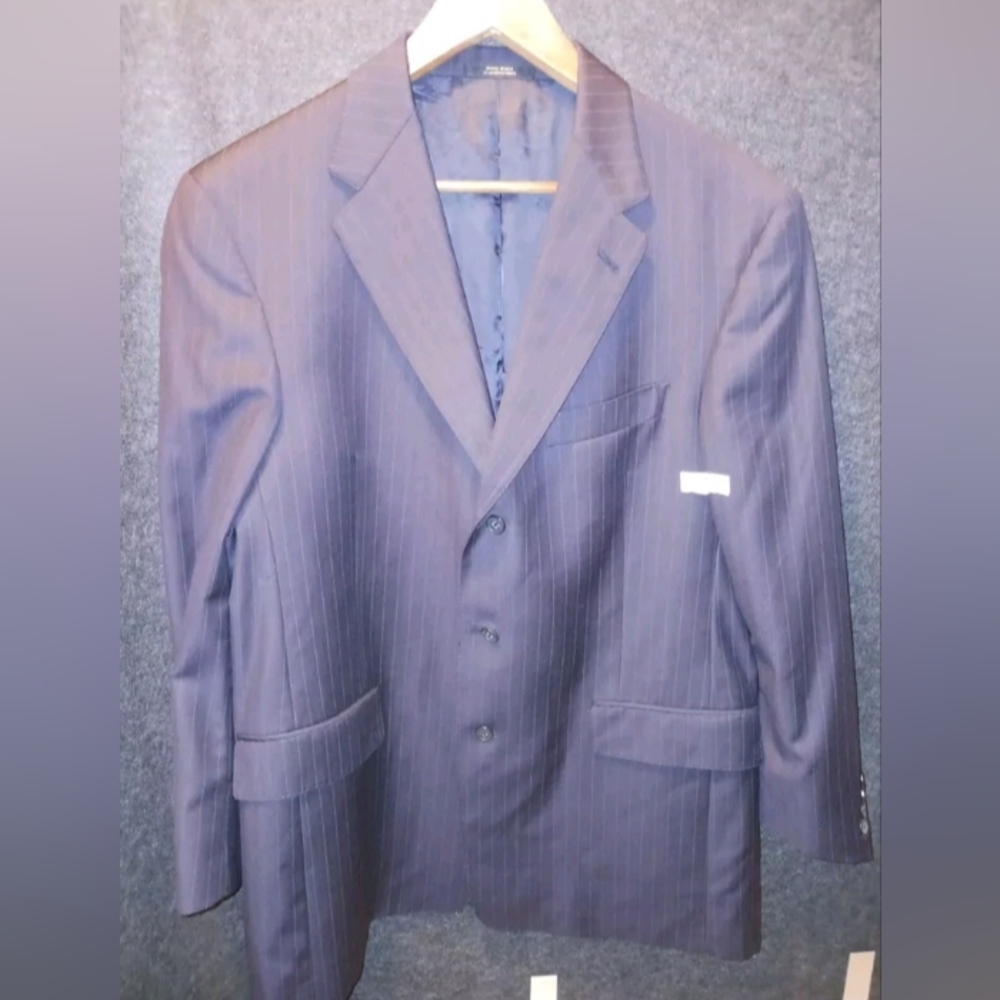 Hart Schaffner Marx‎ For Nordstrom Men's Navy Blue Pin Stripe jacket coat 42R